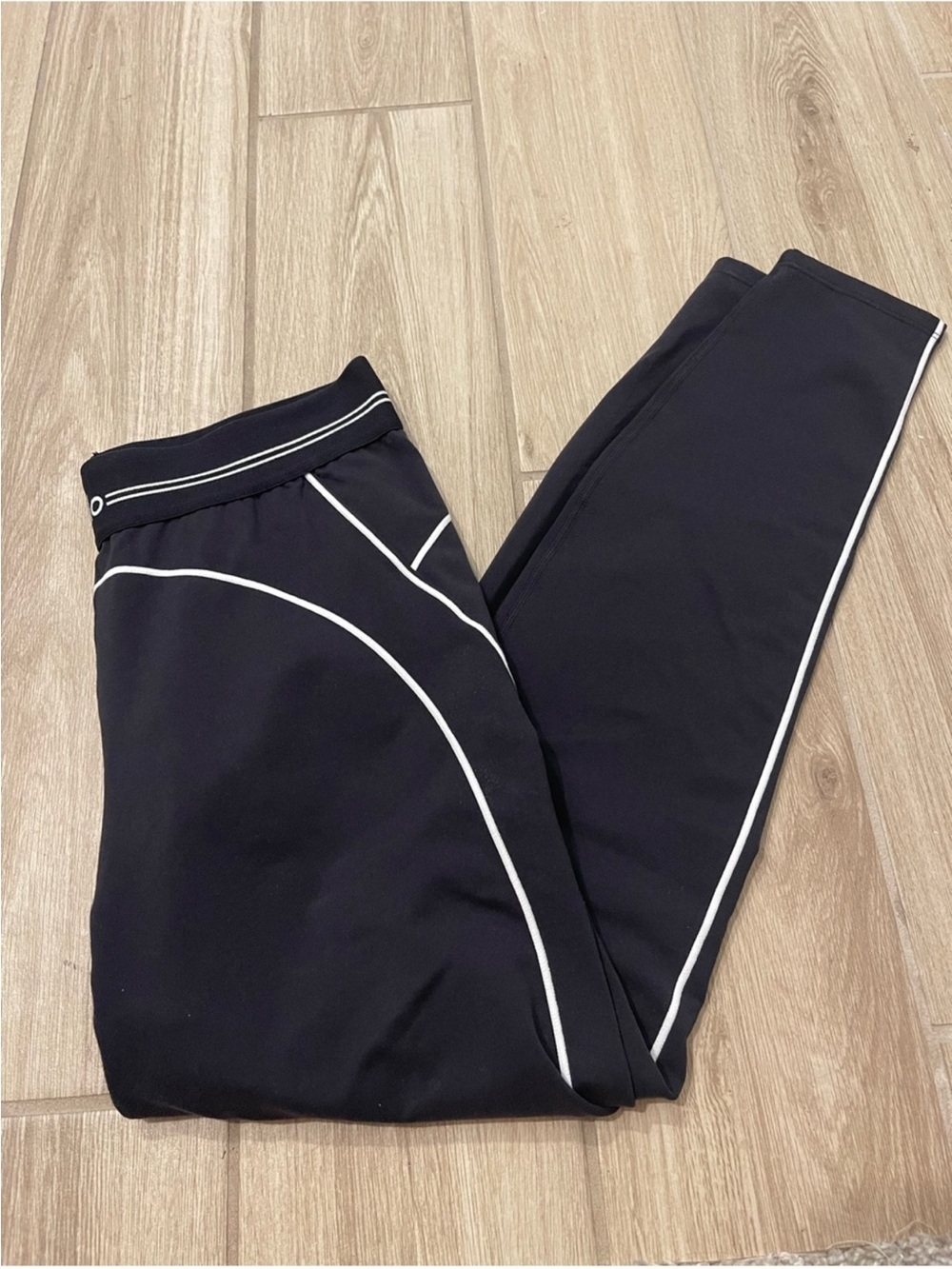 Alo Yoga Airbrush High Waist Heart Throb Leggings Black/ White Sz L 12-14 W54341 - Picture 7 of 15